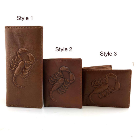 Men Scorpion Vintage Genuine Leather Long/short Bifold Wallet Credit Card Holder ► Photo 1/1