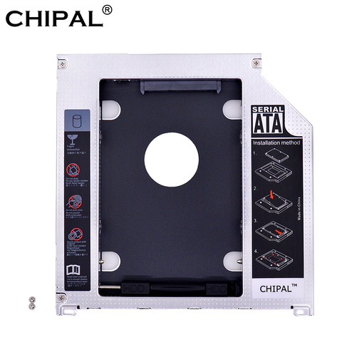 CHIPAL 2nd HDD Caddy 9.5mm 9mm SATA 3.0 2.5'' SSD Case HD Enclosure for Apple Macbook Pro Air 13