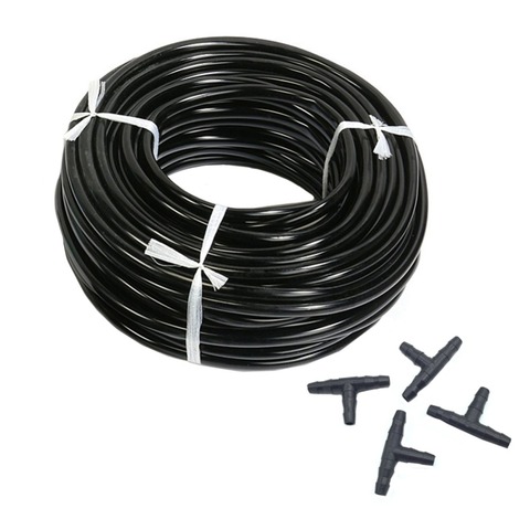 20m 4/7mm Hose Garden Water Micro Irrigation Pipe With 10 Pcs Tee Connectors Gardening Lawn Agriculture Sprinking Drip Tube ► Photo 1/6