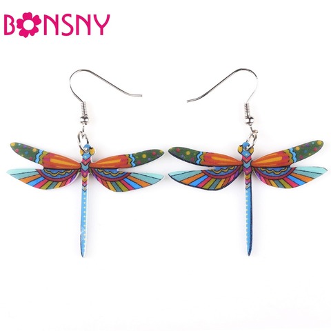 Fashion Dangle Dragonfly Earrings Acrylic Long Drop Earring New Arrival 2015 Spring Summer Style For Girls Women Jewelry ► Photo 1/6