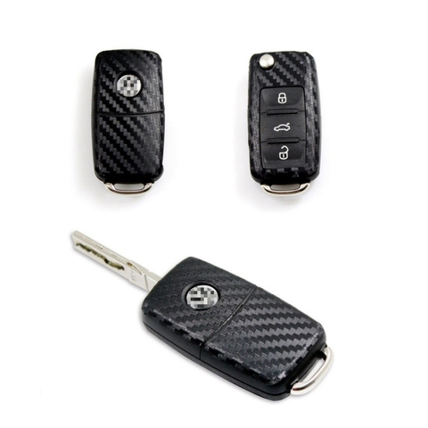 Car-styling Carbon Fiber Car Key Sticker For Volkswagen Polo Passat B5 B6 Golf 4 5 6 Jettaa MK6 Tiguan Eos dropshipping ► Photo 1/5