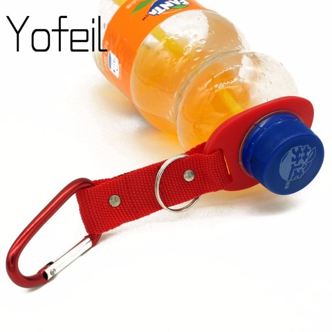 1 Pc  New Carabiner Drink Water Bottle Holder  Rubber Buckle Camping Hiking Aluminum Hook high quality outdoor tools hand Free ► Photo 1/6