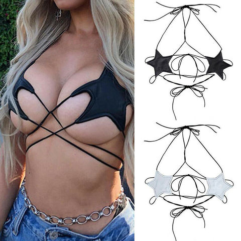 New Womens Star Strappy Lace Bra Bustier Vest Crop Top Bralette Blouse Bandage Sexy Tops ► Photo 1/6