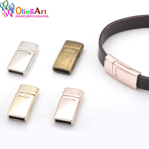 OlingArt 27*13mm 2pcs/lot strong Magnetic Clasp Four color Plated High Quality Jewelry Findings DIY Fit leather cord bracelet ► Photo 1/6
