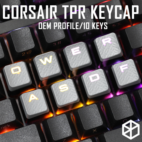 Gaming Keycap Set Keycaps Cherry MX Compatible OEM Profile shine-through Set of 10 keycaps wasd qwer ► Photo 1/6