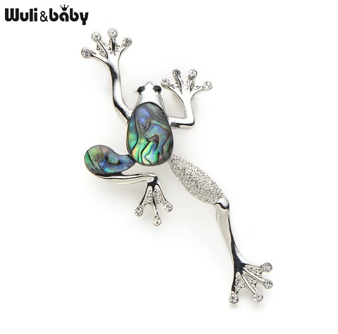 Alloy Natural Shell Frog Brooches Women Men Banquet Metal Animal Brooch Pins For Suits Dress Fashion Hat Scarf Pins Corsage ► Photo 1/4