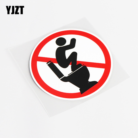 YJZT 9.6CM*9.6CM Fashion Warning Mark No Jumping PVC Car Sticker Decal Decoration 13-0534 ► Photo 1/2