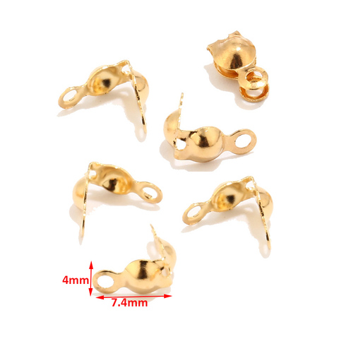 Golden Color 304 Stainless Steel End Crimps Bead Tips for Jewelry Making Ball Chain Clamshell Caps Fit 2.5mm/3mm  ► Photo 1/5