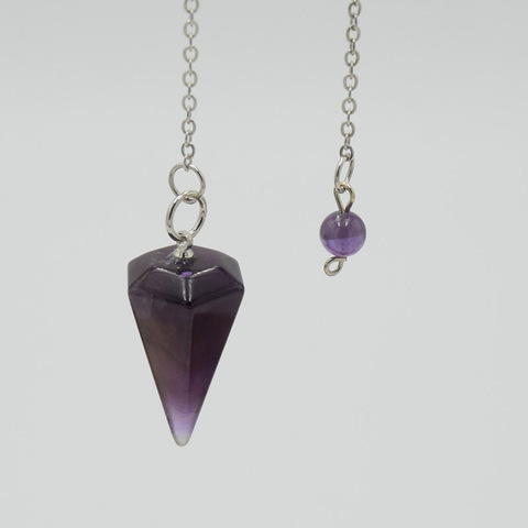 Men Women Reiki Pendulum Natural Stone Amulet Healing Crystal Pendant Small Size Amethysts Lapis Meditation Hexagonal Pendulums ► Photo 1/6