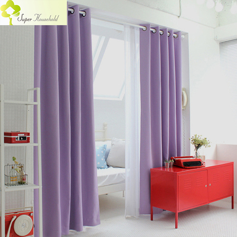 Korean Physical blackout curtains for window Modern Light Purple Curtains  for Living Room/ Bedroom/ Kitchen Single Panels ► Photo 1/6