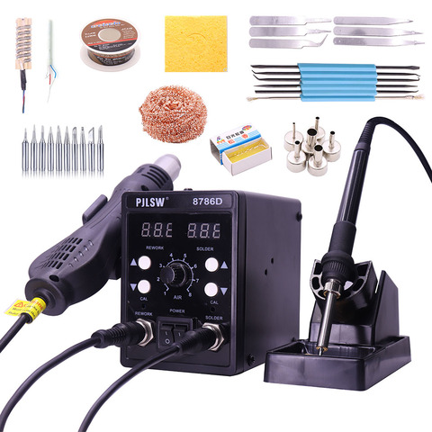 PJLSW 8786D 750W Blue Digital 2 In 1 SMD Rework Soldering Station Repair Welding Soldering Iron Set PCB Desoldering Tool ► Photo 1/1