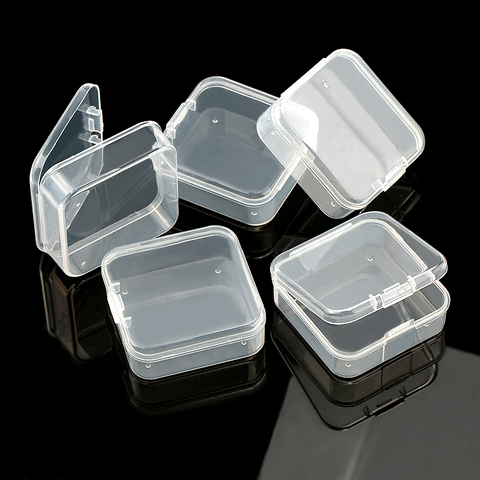 5.5x5.5x2.1cm square Plastic Storage Box Jewelry Container Transparent Square Box Case Container for Jewelry Beads Earrings ► Photo 1/5