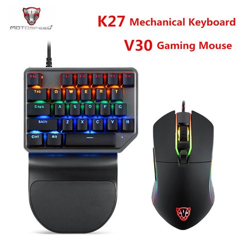 Motospeed K27 Mechanical keyboard Motospeed V30 Gaming Mouse USB Wired Single handed Blue Switch Backlight For Computer Notebook ► Photo 1/6