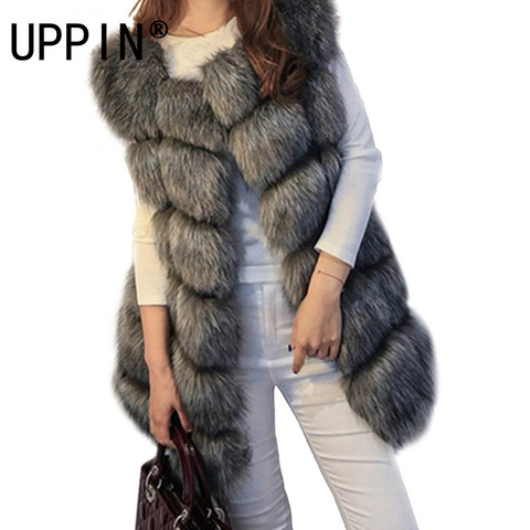 High quality Fur Vest coat Luxury Faux Fox Warm Women Coat Vests Winter Fashion furs Women's Coats Jacket Gilet Veste 4XL ► Photo 1/6