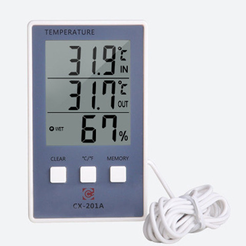 Digital Thermometer Hygrometer Indoor Outdoor Temperature Humidity Meter C/F LCD Display Sensor Probe Weather Station ► Photo 1/6