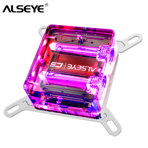 ALSEYE Water Cooler Block LED Copper Base Water Cooling for Intel and AMD LGA 775 115X 1366 2011 AM2+ AM3+ AM4 ► Photo 1/6