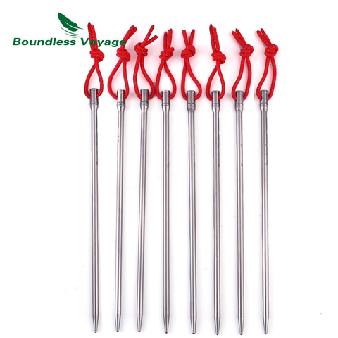 Boundless Voyage Titanium Alloy Tent Nails 20cm Long Outdoor Camping Tent Accessories Stakes Pegs ► Photo 1/6