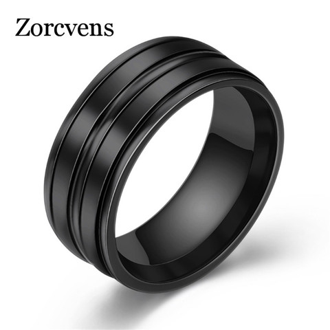 ZORCVENS Stainless Steel Wedding Rings For Women Three Colors Trendy Fashion Jewelry For Men Women Party Jewelry Dropshipping ► Photo 1/6