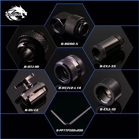 BYKSKI Black Version G1/4 Plug / Hose Fitting / OD14mm Hard Tube Fitting / Filter / Thermometer / Rotary Fitting / Water Switch ► Photo 1/6