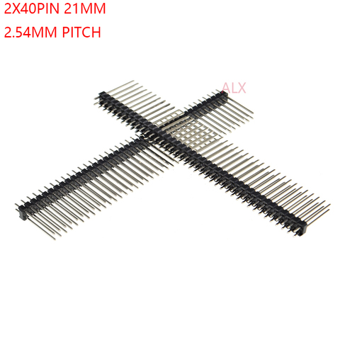 5PCS 2X40 PIN Double row MALE 2.54MM PITCH 21MM LONG PIN Header connector Strip 2X40PIN 2*40 40p 40PIN FOR PCB BOARD ARDUINO ► Photo 1/4