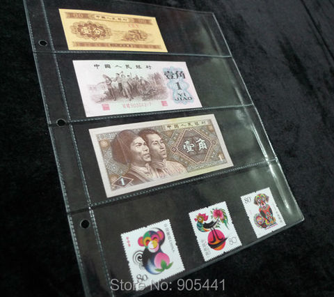 10 Pcs Paper Money pages 4 Pockets 185*60mm Bill Note Currency Holder Album Pages Collection Free Shipping Wholesale ► Photo 1/4