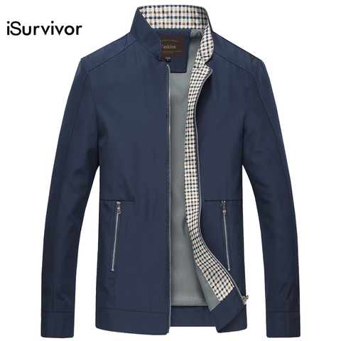 iSurvivor 2022 Men Autumn Jackets and Coats Jaqueta Masculina Male Causal Fashion Slim Fitted Large Size Zipper Jackets Hombre ► Photo 1/6