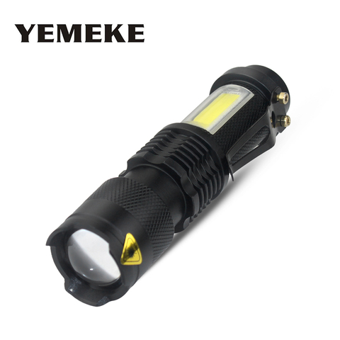 COB+XML Q5 Led Flashlight Portable Mini Zoom Torch Flashlight Use AA/14500 Battery 2000Lm Outdoor Waterproof Led Torch Light ► Photo 1/6