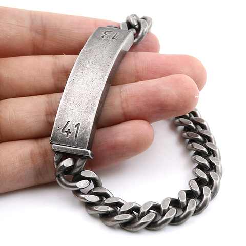 Stainless Steel Antique Link & Chain Bracelets for Men Jewelry Element Punk Style Faceted Desgin Mela Mens Chain Bracelets ► Photo 1/6