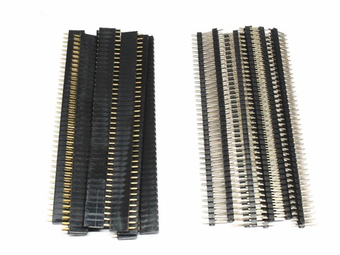 20pcs 10 pairs 40 Pin 1x40 Single Row Male and Female 2.54 Breakable Pin Header PCB JST Connector Strip for Arduino Black ► Photo 1/5