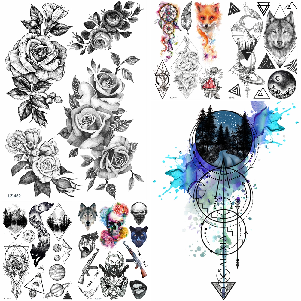 Black Diamond Geometry Owl Temporary Tattoo Sticker WOmen Fake Henna  Waterproof Tattoo Decals 21*15CM Crystal Body Art ARm Tatoo - Price history  & Review | AliExpress Seller - YURAN Official Store 