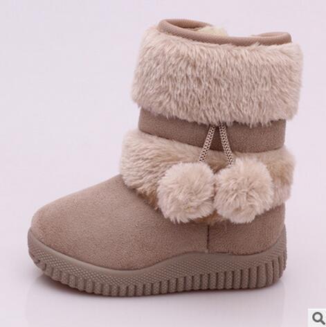 Girls Snow Boots New Fashion Comfortable Thick Warm Kids Boots Lobbing Ball Thick Children Winter Cute Boys Boots Princess Shoes ► Photo 1/5