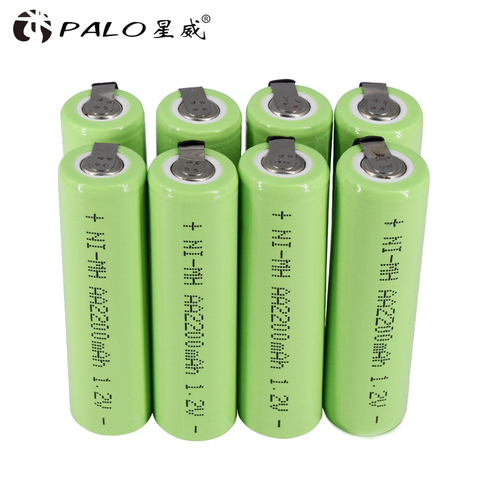1.2V 2200mah 2A Ni-Mh AA rechargeable battery with welding tabs for Philips electric shaver razor toothbrush battery ► Photo 1/6