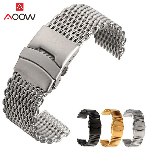 18mm 20mm 22mm 24mm High Quality Universal Milanese Watchband Stainless Steel Folding Buckle Bracelet Band Strap Accessories ► Photo 1/6