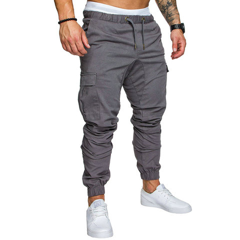 Autumn Men Pants Hip Hop Harem Joggers Pants 2022 New Male Trousers Mens Joggers Solid Multi-pocket Pants Sweatpants M-4XL ► Photo 1/6
