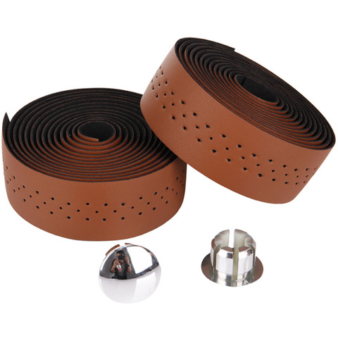 2  rolls of New Retro bicycle Road Bike Sports Cork Handlebar Tape+ 2 Bar plug (Retro Brown)  there are holes FZE003 ► Photo 1/6