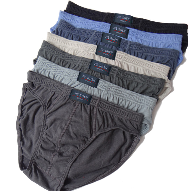 Cheap 100% Cotton Mens Briefs Plus Size Men Underwear Panties Men's Breathable  Panties