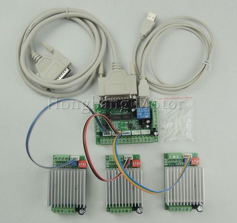 CNC Router 3 Axis Kit,TB6600 3 Axis Stepper Motor Driver Controller kit 4.5A mach3 + one 5 axis breakout board ► Photo 1/5