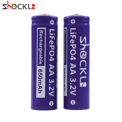 4PCS Shockli 3.2V LiFePO4 battery AA 14500 rechargeable battery  650mAh lithium battery for Camera and Solar led lights ► Photo 1/4