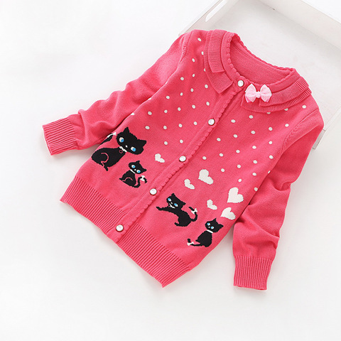 2022 new fashion children cardigans girls' lovely cotton sweaters 3-16 years child sweater fashion cotton cardigan K8518 ► Photo 1/5