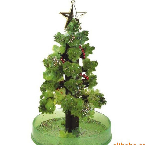 2022 110mm H DIY Green Visual Magically Grow Paper Crystals Tree Magic Growing Christmas Trees Wunderbaum Kids Toys For Children ► Photo 1/6