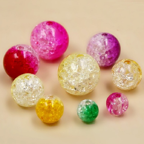 8mm/10mm/12mm/14mm/16mm Random Mixed Crackle Acrylic Beads Spacer Ball Beads For Fashion Jewelry Making Gift ► Photo 1/6