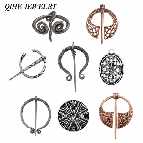 QIHE JEWELRY Penannular brooch Cloak pin Scarf buckle Medieval Norse Amulet Viking Jewelry Viking style Pins collection ► Photo 1/6