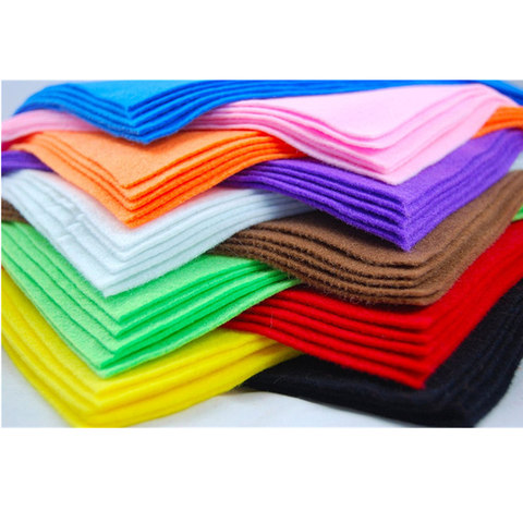 10* Soft Non Woven Felt Fabric Sheets Fiber Thick Kids DIY Craft Assorted Fabric Square Embroidery Scrapbooking Craft AA8501 ► Photo 1/5