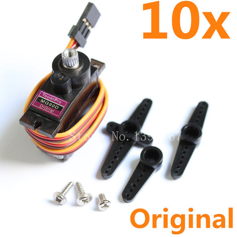 10pcs TowerPro Micro MG90D Digital 9g Micro Servo Metal Gear 2.5kg/6.0v Torque For RC F3A 3D flyer RC Helicopter plane ► Photo 1/6