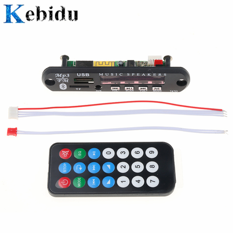 kebidu DC 5V 12V Wireless Bluetooth MP3 Decoder Board USB FM TF Radio Module Audio MP3 Player For Car Remote Music Speaker Phone ► Photo 1/1