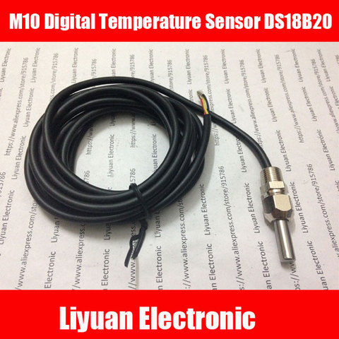 M10 Thread Installation Digital Temperature Sensor , DS18B20 Sensor stainless steel waterproof packaging ► Photo 1/6