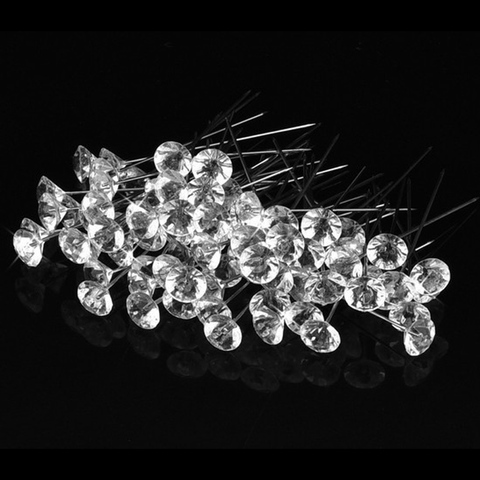 1 Box 50pcs/100pcs Diamond Pins Wedding Bouquet Pins Stitching Needles with Plastic Box Apparel Sewing Accessories Handicrafts ► Photo 1/6