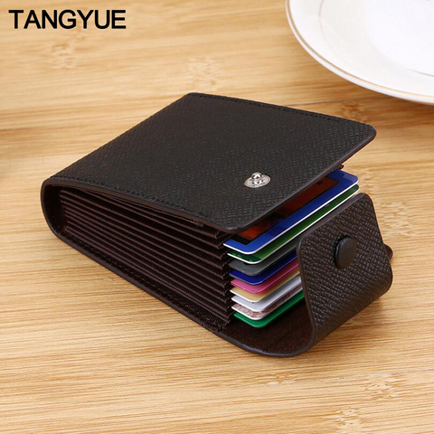 TANGYUE Men Credit Card Holder Leather Purse for Cards Case Wallet for Credit ID Bank Card Holder Women Cardholder and Coins ► Photo 1/6