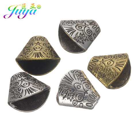 Juya 10pcs/lot DIY Tassels Jewelry Findings Antique Gold Decorative Oval Metal Bead Caps Accessories For Jewelry Making ► Photo 1/6