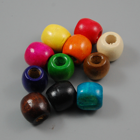100pcs Wooden Beads Large Hole Mixed For Macrame Jewelry Crafts